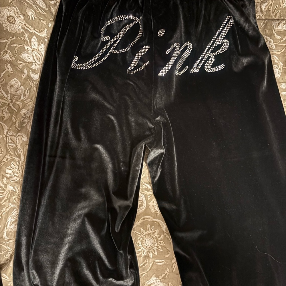 Victoria's Secret Black Velvet Pants